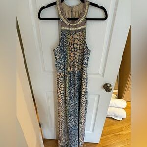 Charlie Jade Beige and Blue Maxi Dress